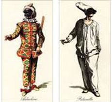commedia figures with masks